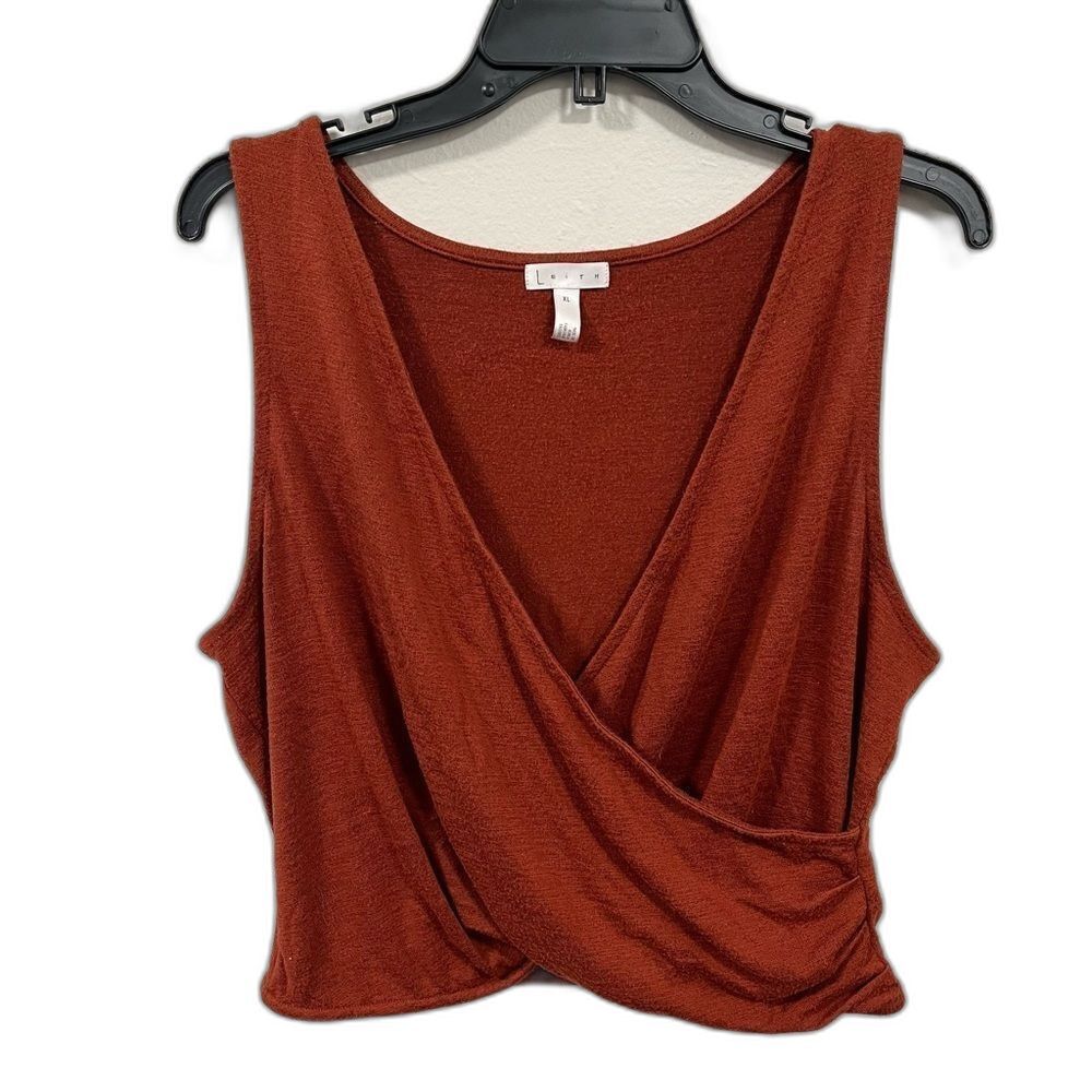 Leith burnt Orange Cross Wrap tank Top size XL